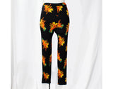 Small Cactus Novelty Print Outfit - Sexy Slinky Black Knit Cocoon Tunic & Matching Leggings - 1980s Pant Set Made in France - Hip 34 to 36