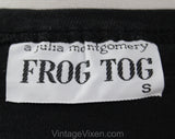 XS Cute Black Tee - Size 2 Black Cotton Jersey 70s 80s T Shirt - Casual Preppy TShirt with White Eyelet Lace Trim - Summer Top - Bust 33