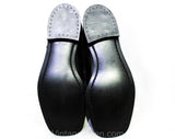 Size 9 Men's Dress Shoes - Funky 1960s 70s Black Mens Oxfords with Orange Shoe Laces - Never Worn In Original Box - 60s NOS Deadstock