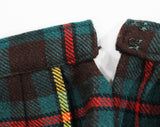 1950s Girl's 5T Plaid Skirt - Size 5 Childs Tartan Wool Pleated Schoolgirl Skirt from Italy - Fall Autumn Winter - Red Green Yellow