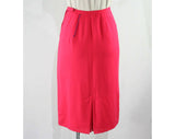 Size 4 1950s Shocking Pink Pencil Skirt - Small Vivid Marilyn Style Office Skirt - Tailored 1950s 60s Sexy Secretary Style - Waist 24.5