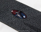 Art Deco Style Tie - Silver Gray Brocade Men's Necktie - Retro Hepcat Hipster Design from the 1980s - Blue Red Beige Metallic - City Streets