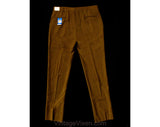Men's Large & Tall 60s Dress Pants - Mod Late 1960s Rust Brown Tailored Pant - Hampton Trouser - NWT Deadstock - Waist 39 - Inseam 37