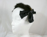Mink Fur Hat - Adorable Chocolate Brown - 60s - Satin Bows - By Debbie 41298