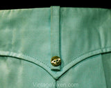 60s Girls Mini Skirt - Size 8 1960s Sky Blue Aqua Short Skirt - Mod Cute Casual Child's Scooter Style - Girl's British Invasion - Waist 23