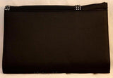 Glamour Girl 1990s Black Satin Bag with Rhinestones - 90s Formal Shoulder Purse - Long Strap - Skinny Strap - Disco Nightclub - 37754