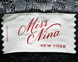 Dramatic Black 1950s Hat - Marabou Feathers & Black Velvet Evening Millinery - Satin Leaves - 50s 60s Saucer Brim - Miss Nina New York