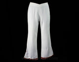 Size 6 Red 50s Cotton Jacket & Pants - Small Rare 1950s Beach Pajama Play Set - Acapulco Resort Chic - Paisley Print Trim - Waist 26.5