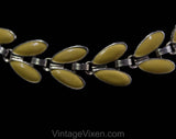 40s 50s Winged Enamel Necklace - Insects Bugs Bees Abstract Wings - Honey Yellow Gold Orange - Elegant 1940s 1950s Flexible Link Jewelry