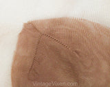 1 Pair 50s Seamless Stockings in Original Box - 1950s Hosiery by Burlington Ballet - Beige Taupe - Size 10 1/2 15 Denier - Sheer Thigh Highs
