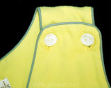 Size 4T 1950s Toddlers Play Outfit - Gender Neutral 50s 60s Nautical Sailor Style Romper - Yellow & Blue One Piece - Ships Anchor Applique
