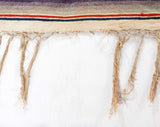 Rare Saltillo Blanket - Southwestern Serape - Mexico Handwoven 1930s 1940s Wool - Blue & Rainbow Kilim Stripe - Large Chimayo - 5x7 Ft