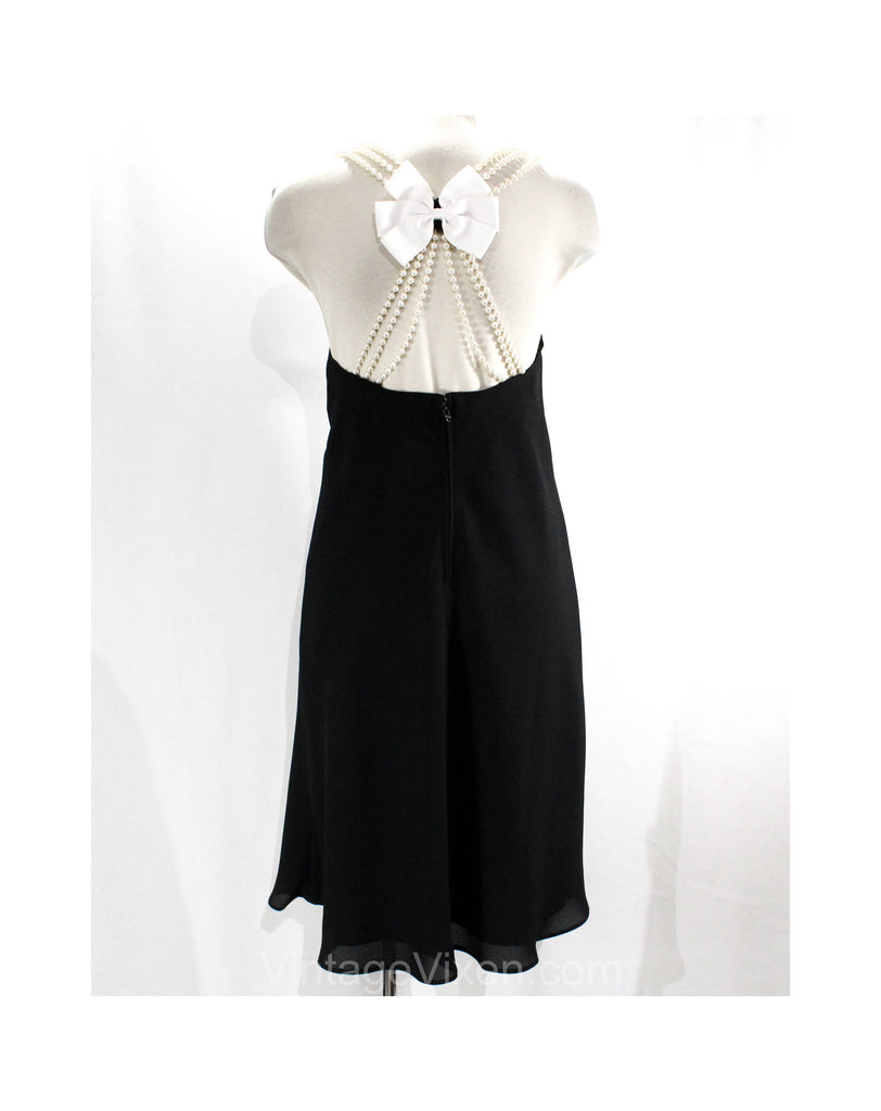 Size 6 1990s Black Dress - Small 90s Cocktail Party Dress with Strings Vintage Vixen Clothing Size 6 1990s Black Dress - Small 90s Cocktail Party Dress with Strings Vintage Vixen Clothing