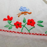 Girls 1950s Shirt - Butterfly Embroidery - Size 5 or 5T - Short Sleeved 50s Girl's Summer Childrens Top - Bugs & Flowers - Chest 27 - 39810