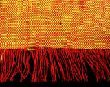 1960s Table Runner - Hand Woven Saffron Yellow & Cayenne Orange Red Cotton Textile - Beautiful Southwestern Style 60s Mod Dresser Runner