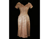 Size 6 Marilyn Cocktail Dress - Small 50s Dusky Lilac Pink Lace - Full Skirt & Satin Lining - 1950s Grandeur - Elegant Sequins - Waist 25.5