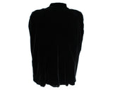 1930s Black Velvet Cape with Deco Rhinestone Clasp - Size Small Medium Winter Evening Wrap - Old Hollywood Style 30s Hip Length Capelet