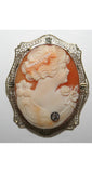 Exquisite Edwardian Habille Cameo in 14KT Filigree Frame - Antique Gold Pin - Brooch - Converts to Necklace - Gibson Girl Look - 28052-1