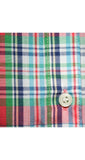 Size 12 Pink Plaid Blouse - Cute 70s Tomboy Shirt - Long Sleeved Cotton Preppy Top - Flirty Casual - Made In Hong Kong - Bust 39.5 - 39281