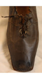 Authentic 1830s Black Leather Lace-Up Shoes - Rare Antique Early Victorian Pre Civil War - 1800s Museum Quality Footwear - All Hand Sewn