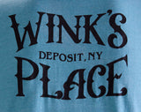 Men's Small T Shirt - Wink's Place Pub Deposit NY - Old School Local Upstate New York Bar Tee - 1980s Small Town Tavern Mens Top - Chest 40