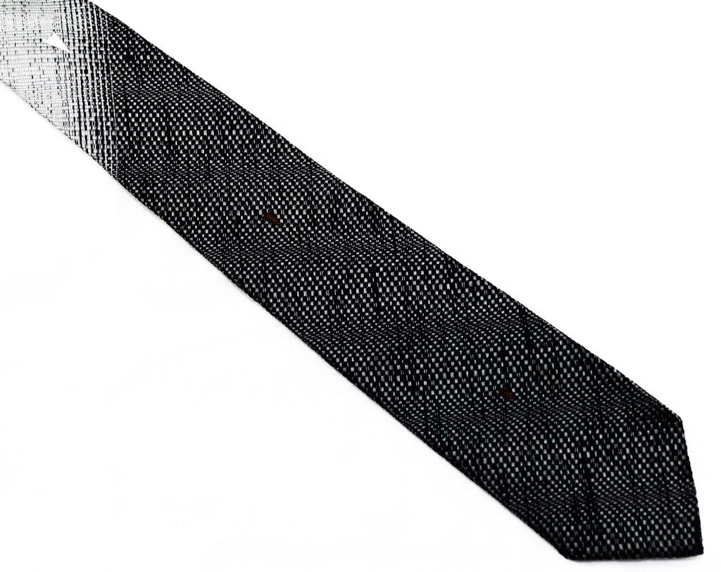 Men's Atomic Arrows Tie - 1950s Narrow Necktie - Black Gray & Brown Beautiful Textured Weave - 50s Hepcat Rat Pack Mid Century Haberdashery