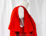 Size 8 Red Disco Dress - Sexy 1970s 80s Jersey Knit Goddess Cocktail - 70s Blouson Flirty Sleeveless Evening Glamor - Medium Size - Bust 36