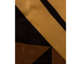 60s Geometric Silk Scarf by Vera Neumann - Brown Tan Black Diamonds - 1960s Mod Color Block Square Scarf - 22 Inches - Hand Rolled Hem
