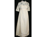Size 4 Wedding Dress - Exquisite 1960s Chantilly Lace Bridal Gown with Detachable Train - Small 60s Wedding Deadstock - Bust 33 - 32762-1