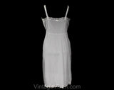 Size 10 1950s Slip - Pretty 50s White Full Slip with Lace Bust - 50s Spring Summer Pin-Up Lingerie - Adjustable Shoulder Straps - Bust 37.5