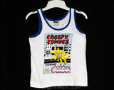 1970s Boy's Creepy Comics Tank Top - Size 10 Boys Shirt - Kitschy Cartoon Spider Comic Book Deadstock - 70s Retro Athletic Top - Chest 28