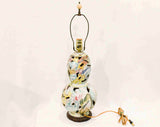 1930s Jazz Orchestra Lamp - Marvelous Musician Music Novelty Scene 30s 40s Art Deco - Pastel Pink Blue Yellow Ceramic & Asian Wood Base