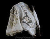 Size Small Victorian Jacket - 1890s 1900s Edwardian Summer Bolero - Cutwork Ecru Linen & Crochet Flowers with Jagged Hem - Bust 34