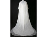 Size 8 Wedding Dress - Beautiful 1960s Vintage Chiffon Bridal Gown & Sheer Train - Romantic Antique Style NWT Deadstock - Bust 36.5 - 31834