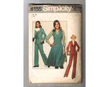 1977 Pant Suit Sewing Pattern - 70s Misses Jacket Vest Skirt & Pants Trousers - Bust 34 Simplicity 8155 1970s Women's Lib Separates