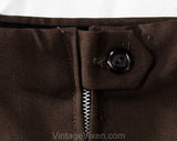 Size 8 Brown Skirt - 1960s Chocolate Cotton Canvas Casual A-Line Skirt - Classic 60s 70s Bobbie Brooks Deadstock - Waist 26.5 - NWT NOS