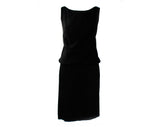 Size 6 1960s Audrey Cocktail - Iconic Little Black Dress - Late 1950s 60s Blouson Crepe - Sleeveless Chic Drop Waist Flapper Chic - Waist 27