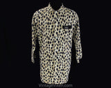 XXL Men's Pajama Shirt for a Wildcat - Cheetah Spots Novelty Print Mens PJ - 50s Animal Print Cotton Flannel - Long Sleeved Top - Chest 54