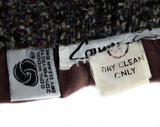 Size 4 Tweed Culotte Skirt - 1960s Early 70s Gray Wool Tweed Skort - Terrific Texture & Color - Orchid Purple Spinach Green Black - Waist 25