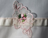 Large 1950s Pink Half Slip - Sweet Fancy Lingerie with Original Tag - 50s 60s Femme Flowers Lace & Ribbon - Spring Deadstock - Waist to 34