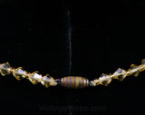 Saffron Glass 1930s Necklace - Goldenrod Yellow Cut Glass Beads - 30s - Deco Era - Glamour - Simple - Pretty - Elegant - 42373