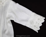 Antique Baby's Christening Gown - Size 0 to 3 Months - 1900s Victorian White Cotton Heirloom Dress - Tucks & Hand Embroidery - Very Long