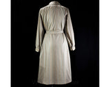 XL Lightweight Coat - 1970s Neutral Striped Cotton Duster - Plus Size Modernist 70s Spring Coat - Size 20 to 22 - Beige - Tan - Mint Green
