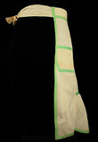 1930s Butter Seersucker Apron with Mint Trim - 30s Half Apron - Small - Spring - Yellow - Excellent Condition - Waist up to 20 - 30495-1