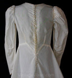 Size 8 Bridal Gown - Vintage 1940s Wedding Dress with Ruched Waist & 7 Foot Train - WWII Era Wartime Bride - As Is - Bust 35 - 36354