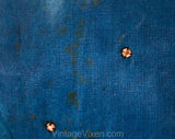 Fragile Size 8 1950s Cocktail Dress with Stardust Rhinestones - As Is Sapphire Blue Silk Organza - 50s Fit & Flare Skirt - Poor Condition