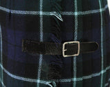 Size 10 Kilt Skirt - Beautiful Navy & Green Plaid Pleated Skirt - Fall Autumn Scottish Classic Tartan with Leather Buckle - Waist 27 - 49111