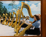 3 Framed Prints of Interlochen Arts Camp Michigan - Pictures 50s Harpists Orchestra Ballet Dancers - Les Preludes Musicians - Pine Frames