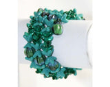 Terrific 50s Turquoise Art Glass Coil Bracelet - Spring - Summer - Robins Egg Blue - 1950s - VLV - Rockabilly - Blue - Mid Century - 40240-1