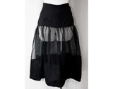Size 6 Navy Cage Style Crinoline - 1950s Dark Blue Petticoat - Lingerie Deadstock - Sheer Bouffant Pin Up Style 50s - Waist 26 - 36340-2
